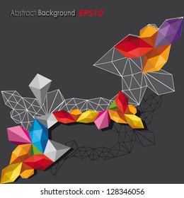 Abstract colorful geometric vector background.