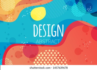 Abstract Colorful Geometric Vector Background. Fluid Gradient Shapes With Halftone And Bokeh Effects. Bright Colors. Kids Children Nursery Design