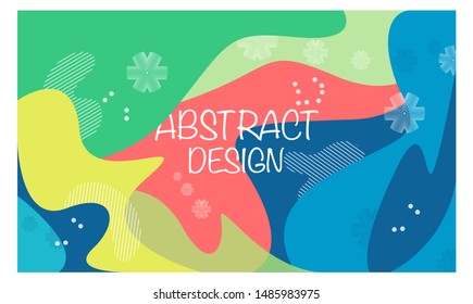 Abstract colorful geometric vector background. Fluid gradient shapes with halftone and bokeh effects. Bright colors. Kids children nursery design