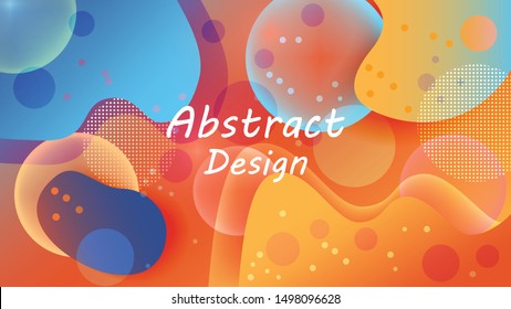 Abstract colorful geometric vector background. Liquid gradient shape with halftone and light effects. Design with bright colors. Vector that can be used to design websites, brochures, wallpapers.