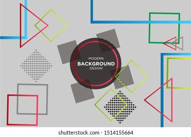 Abstract colorful geometric vector background. Fluid gradient shapes with halftone and bokeh effects. Bright colors. Kids children nursery design