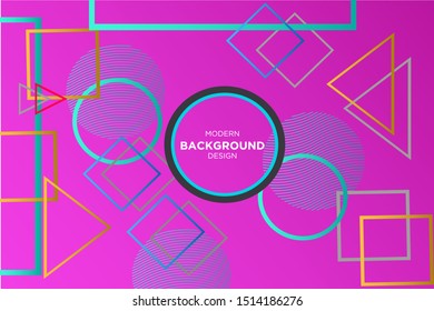 Abstract colorful geometric vector background. Fluid gradient shapes with halftone and bokeh effects. Bright colors. Kids children nursery design