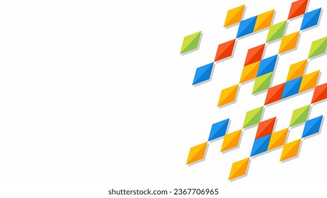 abstract colorful geometric vector background with white copy space fot text