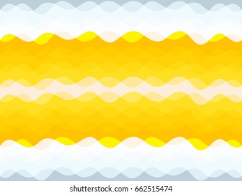 Abstract colorful geometric vector background design with horizontal curve lines, waves. Seamless striped pattern. Cover, brochure, banner or flier backdrop. Wavy fabric, ripple textile texture.