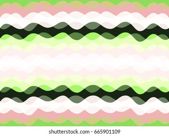Abstract colorful geometric vector background design with horizontal curve lines, waves. Seamless striped pattern. Cover, brochure, banner or flier backdrop. Wavy fabric, ripple textile texture.