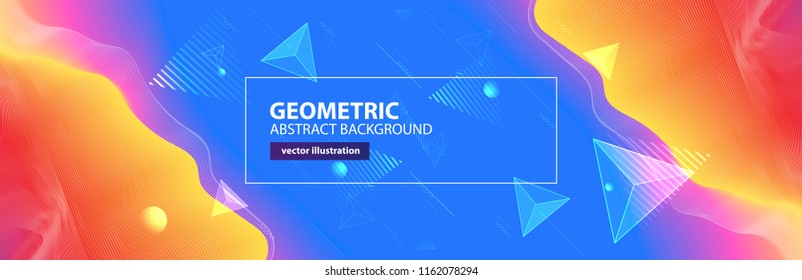 Abstract colorful geometric wave background. Vector illustration