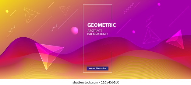 Abstract colorful geometric wave background. Vector illustration
