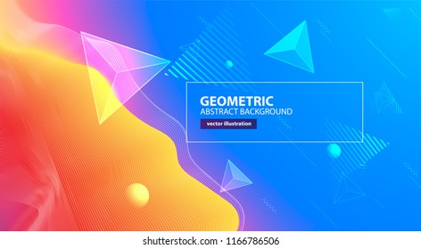 Abstract colorful geometric wave background. Vector illustration