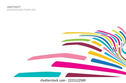 Abstract colorful geometric wave with blank space on white background. Party invitation card.