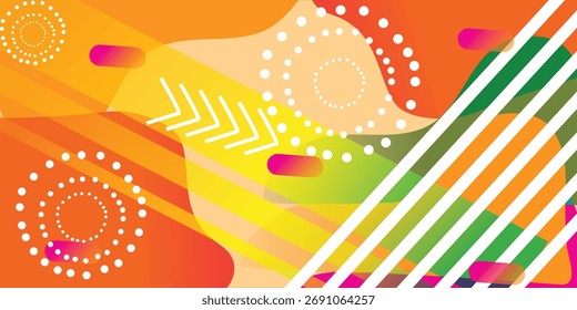 Abstract  colorful geometric wave pattern with dotted banner template background Suit for cover, poster, banner, brochure, header, website