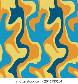 Abstract Colorful Geometric Wavy Liquid Curved Lines Stripes Strokes Seamless Vector Pattern Isolated Background