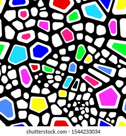 abstract colorful geometrical background, bright mosaic, vector seamless pattern, colored stones