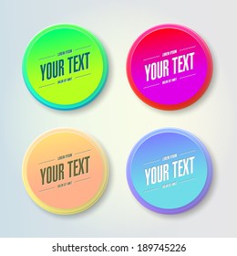 Abstract colorful geometrical circles design bubble set with your text  Eps 10 stock vector illustration 