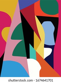Abstract colorful geometry art, vector