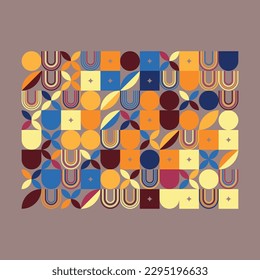 Abstract colorful geometry shapes, Basic and complex geometry block. Funky geometric form design simple pattern, Vector illustration	
