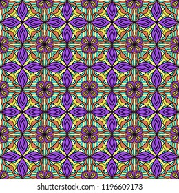 Abstract colorful geometry tessellation seamless pattern tiles. Vector illustration. Can be used for textile design, wallpaper, pattern fills, web page background, surface textures, floor tiles