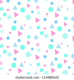 Abstract Colorful Geometry White Pattern Vector Image
