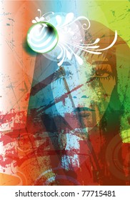 abstract colorful girl