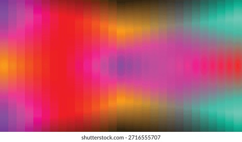Abstract Colorful Glass Effect Gradient Vector Background with Soft Blurred Vertical Stripes, Smooth Spectrum Transitions and Modern Vibrant Light Design