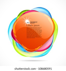 Abstract colorful glass shape vector background