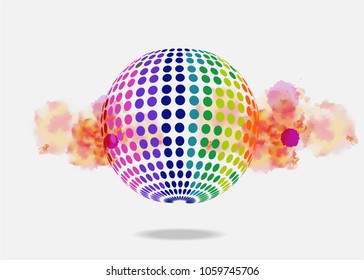 abstract colorful globe.