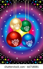 abstract colorful glossy christmas balls vector illustration