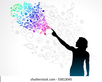 abstract colorful glossy floral vector illustration