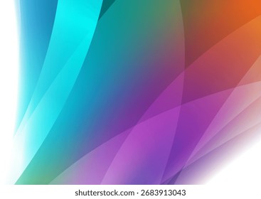 Abstract colorful glossy gradient waves futuristic background. Glowing retro smooth wavy vector design