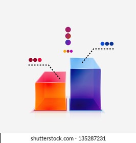 Abstract colorful glossy graph concept / icon