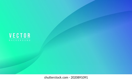 Abstract Colorful gradation with geometric shape background, Fluttering curves overlap on a pastel green and blue background , Modern background design for presentation, illustration Vector EPS 10