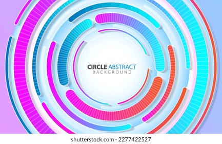 Abstract colorful gradient 3d circle background.Template design for poster, banner, backdrop, flyer, etc. Vector illustration