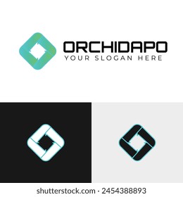 Abstract Colorful Gradient 3d circle round hexagone logo design template