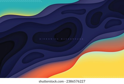 Abstract colorful gradient 3D layers background smooth color dimension