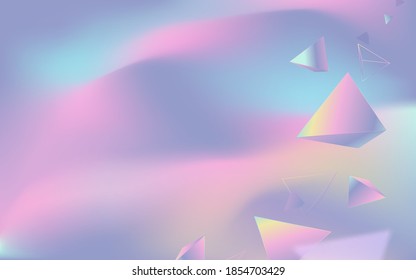 Abstract colorful gradient 3d polygon on the fluid background. Vector illustration