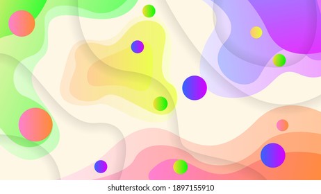 Abstract Colorful Gradient Background With Color Geometric Figures Different Shapes And White Line Vector Design Style