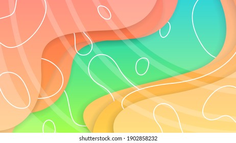 Abstract Colorful Gradient Background With Color Geometric Figures Different Shapes And White Line Vector Design Style