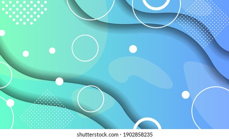 Abstract Colorful Gradient Background With Color Geometric Figures Different Shapes And White Line Vector Design Style