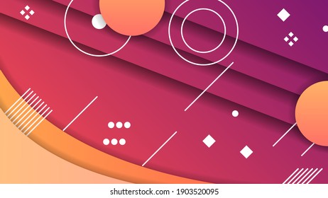 Resumen Fondo De Gradiente Colorido Con Figuras Geométricas De Color Diferentes Formas Y Estilo De Diseño De Vector De Línea Blanca