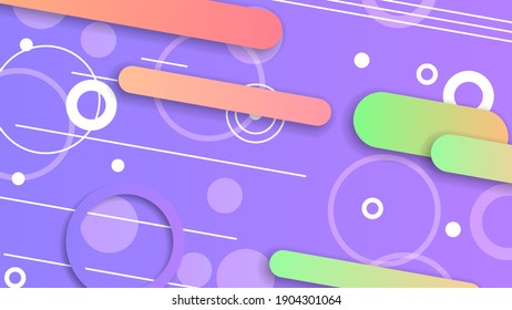 Abstract Colorful Gradient Background With Color Geometric Figures Different Shapes And White Line Vector Design Style