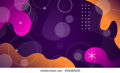Abstract Colorful Gradient Background With Color Geometric Figures Different Shapes And White Line Vector Design Style