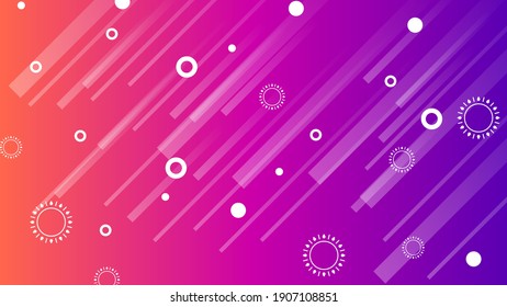 Abstract Colorful Gradient Background With Color Geometric Figures Different Shapes And White Line Vector Design Style