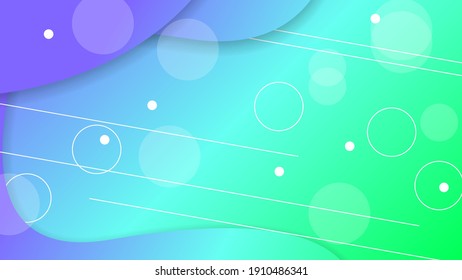 Resumen Fondo de degradado colorido con figuras geométricas onduladas de colores de diferentes formas y líneas blancas, estilo de diseño vectorial