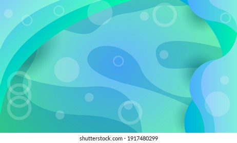 Abstract Colorful Gradient Background With Color Wavy Geometric Figures of Different Shapes And White Lines, Vector Design Style