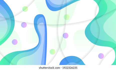 Resumen Fondo de degradado colorido con figuras geométricas onduladas de colores de diferentes formas y líneas blancas, estilo de diseño vectorial