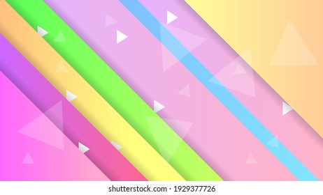 Abstract Colorful Gradient Background With Color Wavy Geometric Figures of Different Shapes And White Lines, Vector Design Style