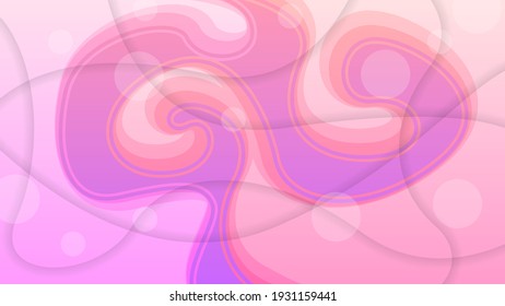 Abstract Colorful Gradient Background With Color Wavy Geometric Figures of Different Shapes And White Lines, Vector Design Style