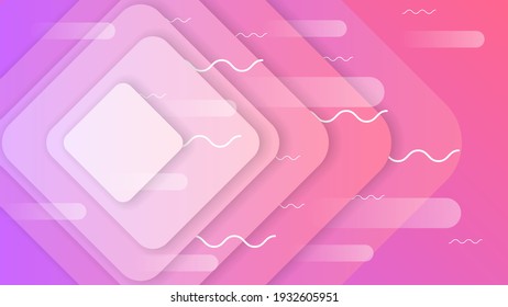 Resumen Fondo de degradado colorido con figuras geométricas onduladas de colores de diferentes formas y líneas blancas, estilo de diseño vectorial