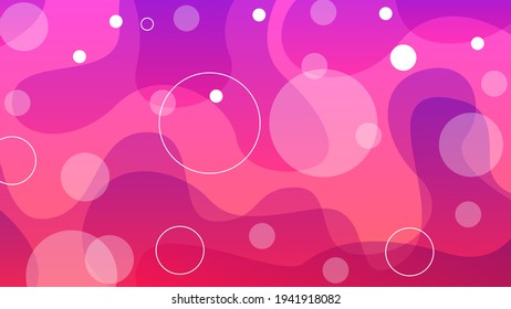 Abstract Colorful Gradient Background With Color Wavy Geometric Figures of Different Shapes And White Lines, Vector Design Style
