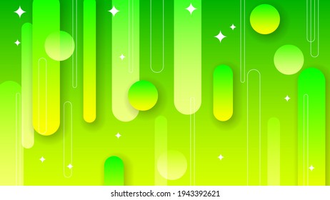 Abstract Colorful Gradient Background With Color Wavy Geometric Figures of Different Shapes And White Lines, Vector Design Style