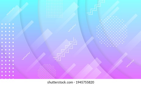 Abstract Colorful Gradient Background With Color Geometric Figures Different Shapes And White Line Vector Design Style